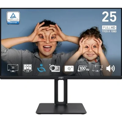 Immagine di MSI PRO MP251P Monitor FHD 24,5&quot; IPS (1920 x 1080), 100 Hz, schermo Eye Friendly, altoparlante integrato, 4 posizioni, HDMI 1.4b, D Sub (VGA)