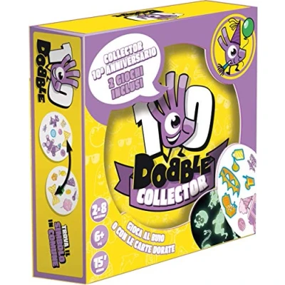 Immagine di Asmodee: Dobble Collector, Gioco da Tavolo per tutta la Famiglia, 5 Mini Giochi, 2 8 Giocatori, 6+ Anni, Edizione in Italiano