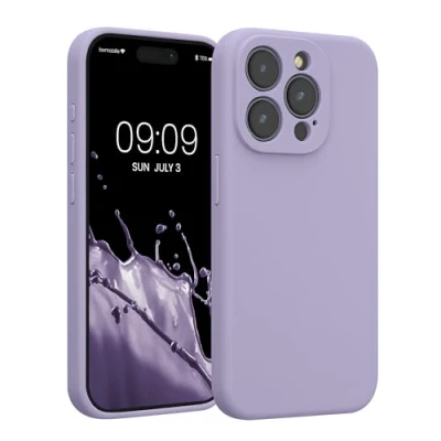 Immagine di kwmobile Custodia Compatibile con Apple iPhone 15 PRO Cover Back Case per Smartphone in Silicone TPU Protezione Gommata Lavanda