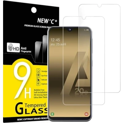 Immagine di NEW&#039;C 2 Pezzi, Vetro Temperato per Samsung Galaxy A20e, Pellicola Prottetiva Anti Graffio, Impronte, Senza Bolle, Durezza 9H, 0,33mm Ultra Trasparente, Resistente