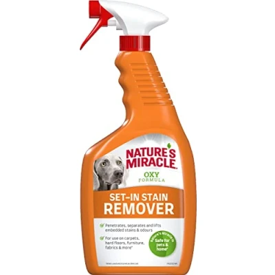 Immagine di Nature&#039;S Miracle Set In Stain Remover per Cani, Rimuovere Macchie Sedimentate e Odori, Lieve Fragranza All&#039;Arancia, 709 ml