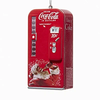 Immagine di Kurt Adler Vintage Coca Cola Vending Machine with Santa Christmas Tree Ornament Coke New