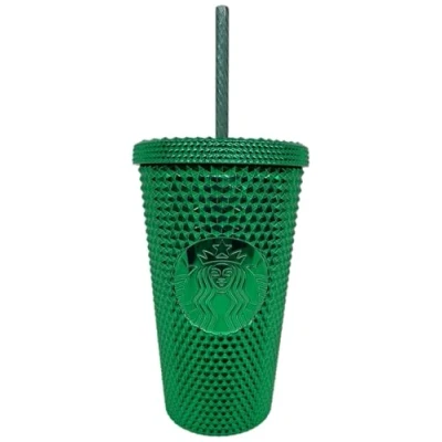 Immagine di STARBUCKS Bicchiere con borchie, tazza per bevande fredde, riutilizzabile, colore: verde