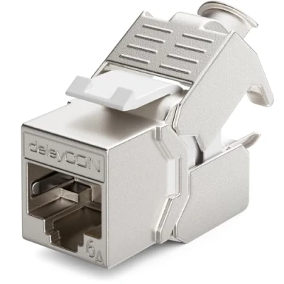 Immagine di deleyCON 1x Modulo Keystone Jack CAT6a Cavo Patch di Rete Connettore Schermatura STP Presa RJ45 Panel Estensione del Supporto