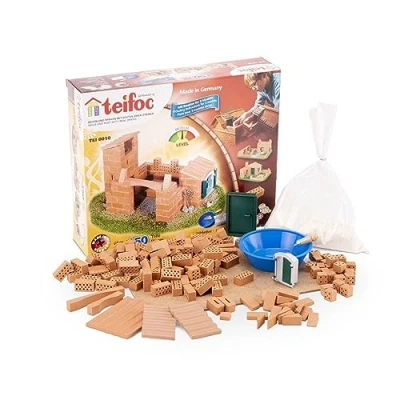 Immagine di Teifoc Piccolo Borgo Brick Construction Variation 3 Plans, Colore Multi Colour, Kit Costruzione con Mattoni e Cemento Reali, T8010