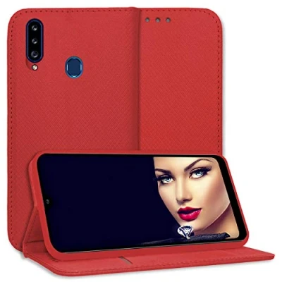 Immagine di mtb more energy® Custodia Cover Bookstyle per Samsung Galaxy A20s (SM A207, 6.5&#039;&#039;) Rosso Pelle Sintetica Portafoglio Protettiva Wallet Case