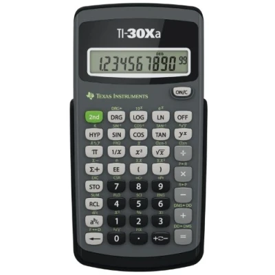 Immagine di Texas Instruments TI 30 XA Calcolatrice scientifica basica a batteria con display una riga e funzionalità matematiche scientifiche generali 5803003