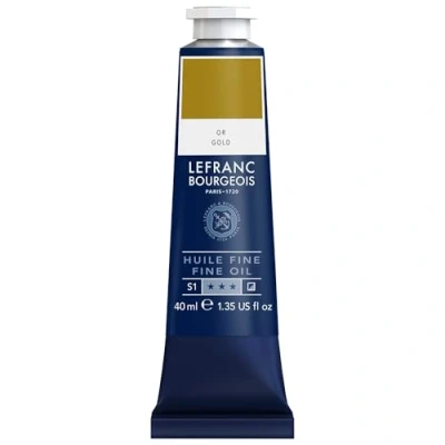 Immagine di Lefranc Bourgeois 301806 pittura a olio pregiata di ottima qualità, resistente alla luce e consistenza uniforme, tubo da 40 ml, ideale per telai, tele, tavole Oro