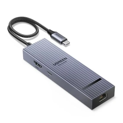 Immagine di UGREEN Revodok Pro 1061 10Gbps Hub USB C Ethernet Gigabit HDMI 4K 60Hz PD 100W Adattatore a 3.2 Compatibile con MacBook Air, iPad iPhone 16 Plus Max, Surface, Galaxy Tab S9