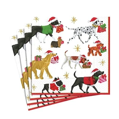 Immagine di Caspari Tovaglioli di Consegna Natale con, Bianco, Confezione da 20, 20