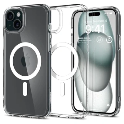 Immagine di Spigen Cover per iPhone 15 Plus, Ultra Hybrid MagFit, Compatibile con MagSafe Bianco