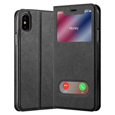 Immagine di Cadorabo Custodia Libro per Apple iPhone XS MAX in NERO COMETA con Funzione Stand e Chiusura Magnetica Portafoglio Cover Case Wallet Book Etui Protezione