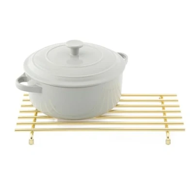 Immagine di simplywire Sottopentola Resistente al calore Protegge il piano di lavoro della cucina Grande Oro chiaro