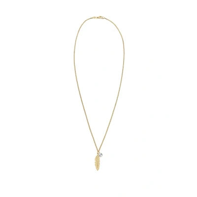 Immagine di Elli Collana Boho per Donna con Ciondolo a Piuma e Cristallo Swarovski, in Argento 925, Oro, Misura 45