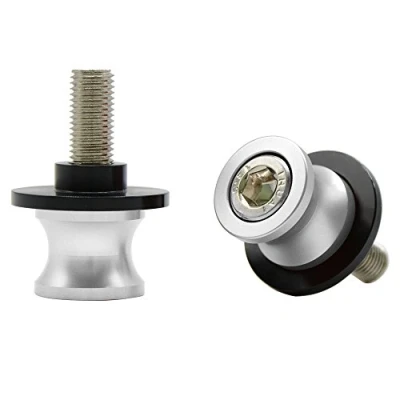 Immagine di MZ STORE 2pcs Nottolini M10*1,25 Universale Forcellone Appoggi per DUKE 125 200 390/ RC Z750 Z1000 Ninja 250R 650R/ ZX6R ZX10R ZX12R/ FZR 400 1990 (Argento)