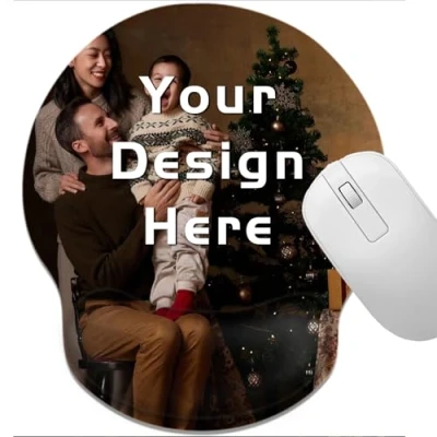 Immagine di tappetino per mouse personalizzato con supporto il polso, ergonomico base in gomma antiscivolo, computer, ufficio, laptop (2)