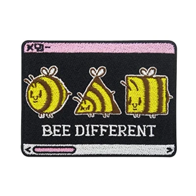 Immagine di Finally Home Bee Different toppa termoadesiva con api da cucire, termoadesiva, toppe
