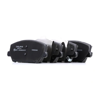 Immagine di DELPHI LP3403 Kit pastiglie freno con segnalatore acustico usura lamierino anticigolío senza accessori HYUNDAI: Kona SUV, i30 III Hatchback