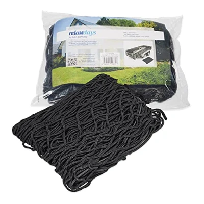 Immagine di Relaxdays Rete Fermacarico, Elastica, per Rimorchio Auto, Protezione Portapacchi, 3 x 2 Metri, Sicurezza Carico, Nero