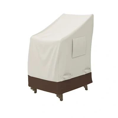 Immagine di Amazon Basics Copertura protettiva per sedie impilabili da giardino, 1 unità, Beige/Marrone Chiaro