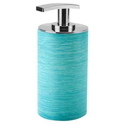 Immagine di GEDY G Sole Dosasapone bagno, Misure e peso: 15,7X7,2X7,5 CM &amp; 0,295 KG, Dispenser sapone bagno in resina, Finitura azzurra, Design R&amp;S Gedy, 2 anni di garanzia