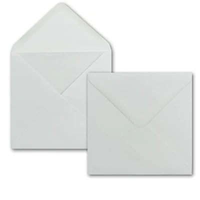 Immagine di 75 buste per lettere, quadrate, 15 x cm, 100 g/m², incollaggio a umido con chiusura punta, occasioni speciali, colore bianco