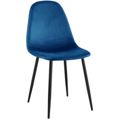 Immagine di CLP Sedia Da Cucina Napier Imbottita I Fodera A Scelta Similpelle Tessuto O Velluto Telaio ResistenteIn Metallo, Colore:blu, Materiale:Velluto