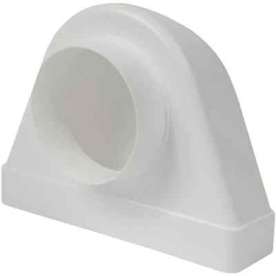 Immagine di Vent Systems Connettore angolare a 90 gradi per canali rettangolari da 220 x 55 mm tubi rotondi Ø100 mm. Sistema di ventilazione, riscaldamento, raffreddamento