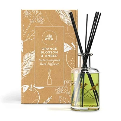 Immagine di Air Wick, deodorante per ambienti, diffusore a bastoncini, fiori d&#039;arancio e ambra