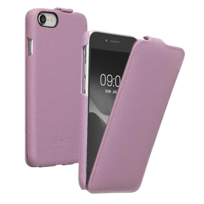 Immagine di kalibri Custodia a Flip Ultra Slim compatibile con Apple iPhone SE (2022) / (2020) 8 7 Pelle protettiva Case in malva pastello