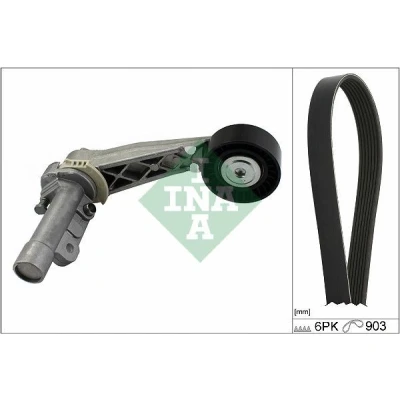 Immagine di INA 529 0504 10 Kit cinghie Poly V Controllare corsa libera generatore ed ev. sostituire PEUGEOT: 208 I Hatchback, 308 SW 2, 207 Hatchback