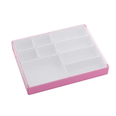 Immagine di Gamegenic Token Silo Convertibile,Memorizza e organizza gettoni da gioco tavolo,9 vassoi rimovibili in 3 diverse dimensioni,Scatola impilabile,Colore rosa bianco,Realizzato