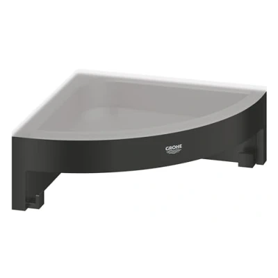 Immagine di GROHE Start Cube QuickFix Mensola angolare da montare a parete per il bagno (metallo e plastica, con viti tasselli), misura 160 mm, facile QuickGlue, nero opaco, 411062430