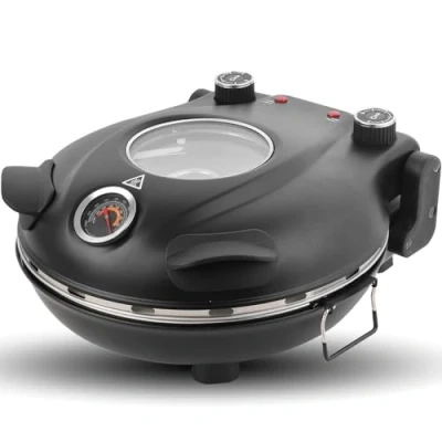 Immagine di Klaif Forno Elettrico Per Pizza, 420℃, 1200 Watt, 5 Livelli Di Temperatura Regolabili Separatamente,Piastra In Pietra Resistente Alla Fiamma Da 31 Cm