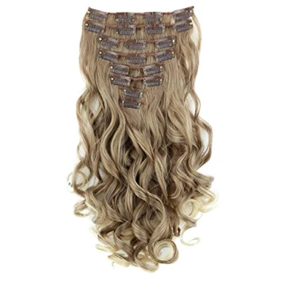 Immagine di CAISHA XXL Set Da 8 Parti Clip In Extensions Extension Per Capelli Parrucchino Voluminosamente Ondulato Mix Biondo Scuro CES119 1