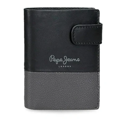 Immagine di Pepe Jeans Doppio Portafoglio verticale con chiusura a scatto nero 8,5 x 10,5 1 cm Pelle, Nero, Taglia unica, clic