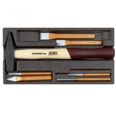 Immagine di Kit martello a scalpello/1/3 modulo in espanso, 7 pezzi Gedore RED 3301718