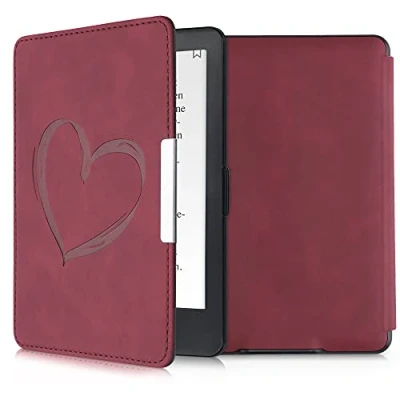 Immagine di kwmobile Custodia eReader Compatibile con Amazon Kindle Paperwhite Cover eBook Reader Flip Case Magnetica Pelle PU Cuore