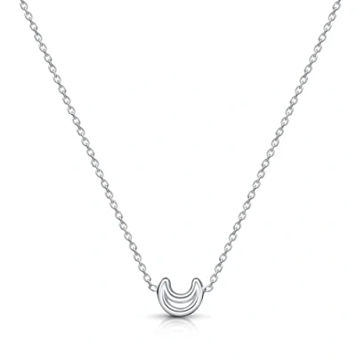 Immagine di Amberta Collana Minimal in Argento Sterling 925 per Donna Collezione Astronomia: Girocollo con Ciondoli a Forma di Luna Placcata Oro Giallo