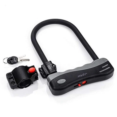Immagine di meteor Catena con Lucchetto per Bicicletta Alta Sicurezza Antifurto da Bici Motociclista Ciclismo MTB BMX a Combinazione o Una Chiave Accessori (U)