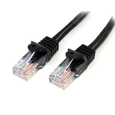Immagine di StarTech.com Cavo di rete Cat 5e, Patch Ethernet RJ45 UTP Nero da 3m antigroviglio, M/M 5e