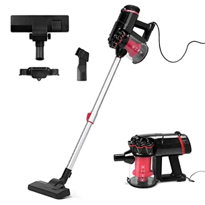Immagine di AIGOSTAR Aspirapolvere Senza Sacco,Scopa Elettrica Portatile e Verticale da 600W con Filo,Ciclonico 3 in1. Filtrazione a HEPA Cyclone