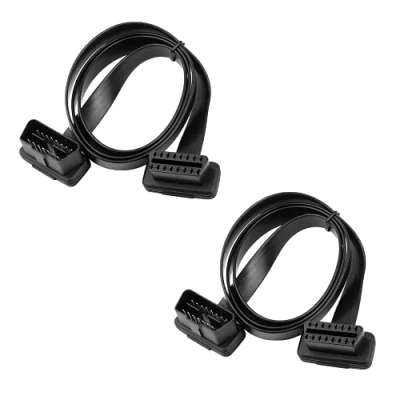 Immagine di BRIEFCEC Cavo OBD II Diagnostico OBD2 Maschio a Femmina 16 Pin di Prolunga Piatto OBDII Strumenti Diagnostici per motore II(95cm, 2Pezzi, Nero)