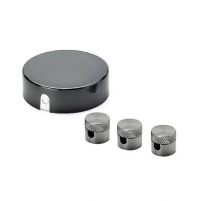Immagine di ORION LIGHTSTYLE Set di scatola derivazione con 3 pin soffitto baldacchino giunzione rosetta copertura nero lucido