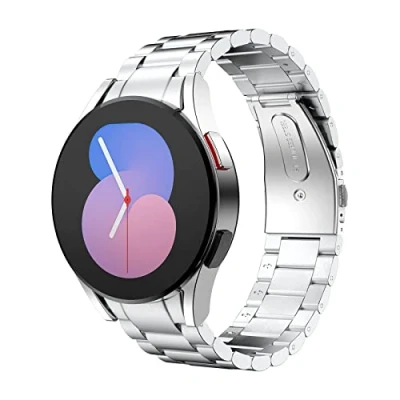 Immagine di MoKo Cinturino in Metallo Compatibile con Samsung Galaxy Watch 7 FE 6 5 4 40mm 44mm/Watch Classic 43mm 47mm/5 Pro 45mm/4 42mm 46mm, di Ricambio Acciaio Inossidabile, Argento