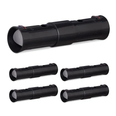 Immagine di Relaxdays Trappola per Talpe, Set da 5 Dissuasori Cattura Topi Vivi, 2 Aperture di Controllo, Regolabile, Plastica, Nero