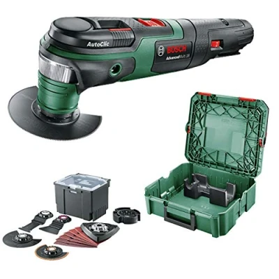 Immagine di Bosch Home and Garden Multiutensile AdvancedMulti 18 (Senza Batteria, Sistema da Volt, Set Accessori Universali, in SystemBox, Taglia S), Edizione Amazon