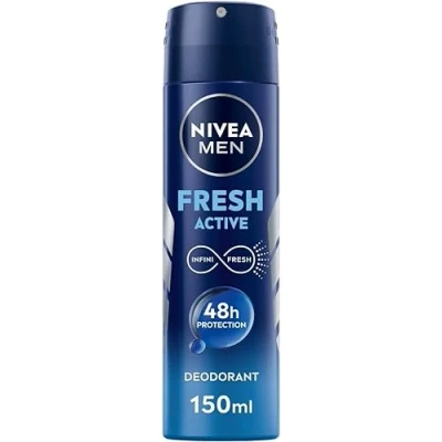 Immagine di NIVEA MEN Fresh Active Deodorante Uomo Spray in Confezione da 6 x 150 ml, con Estratti Oceanici, Antitraspirante per 48 ore di Fresca Profumazione