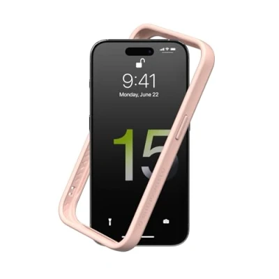 Immagine di RhinoShield Bumper Case Compatible with [iPhone 15 Pro Max] CrashGuard Shock Absorbent Slim Design Protective Cover 3.5M / 11ft Drop Protection Blush Pink