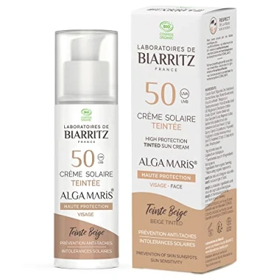 Immagine di Alga Maris Crema Solare Colorata Beige Viso SPF50 50 ml Laboratoires de Biarritz